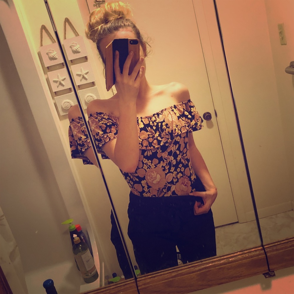 Off the Shoulder Floral One Piece